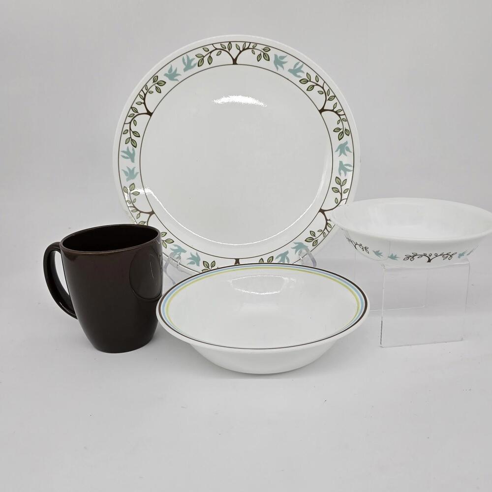 Corelle Tree Bird Replacement One Place Setting With Fruit Bowl Made In USA